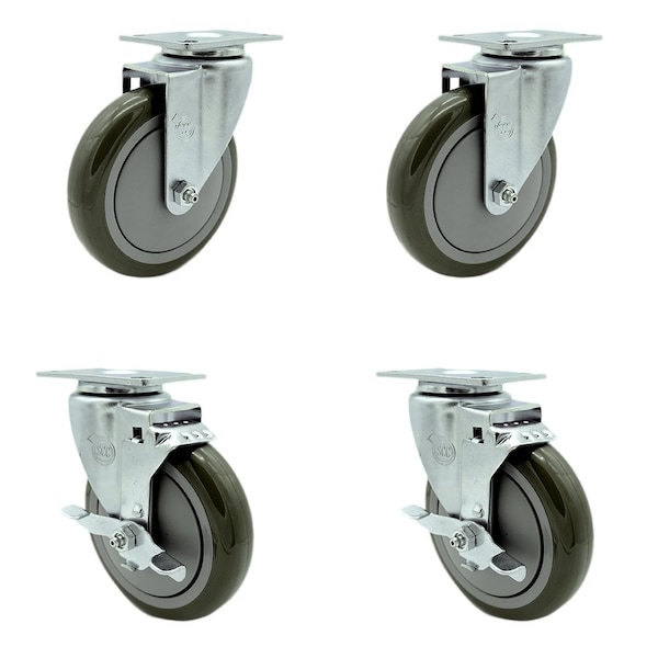 Cooking Performance Group 369CASTER4 Replacement Caster Set with Brakes-, 4PK
